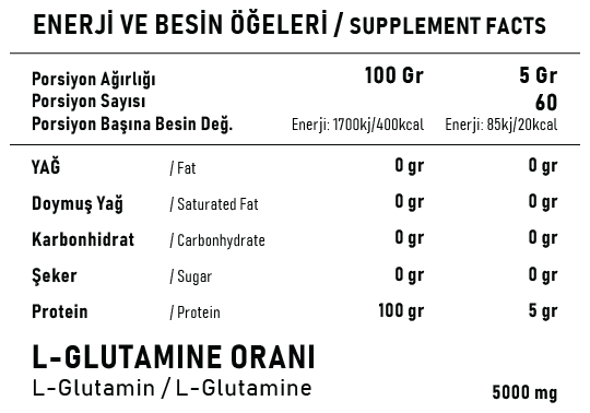 L-Glutamine 300g 60 Servis